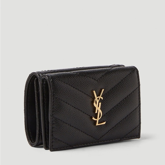 YSL CASSANDRE SAINT LAURENT MATELASSÉ ORIGAMI TINY WALLET GRAIN POUDRE EMBOSSED - Picture 4 of 17